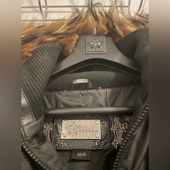 Mackage Black Puffer Jacket with Fur Trim - Picture 4 of 9